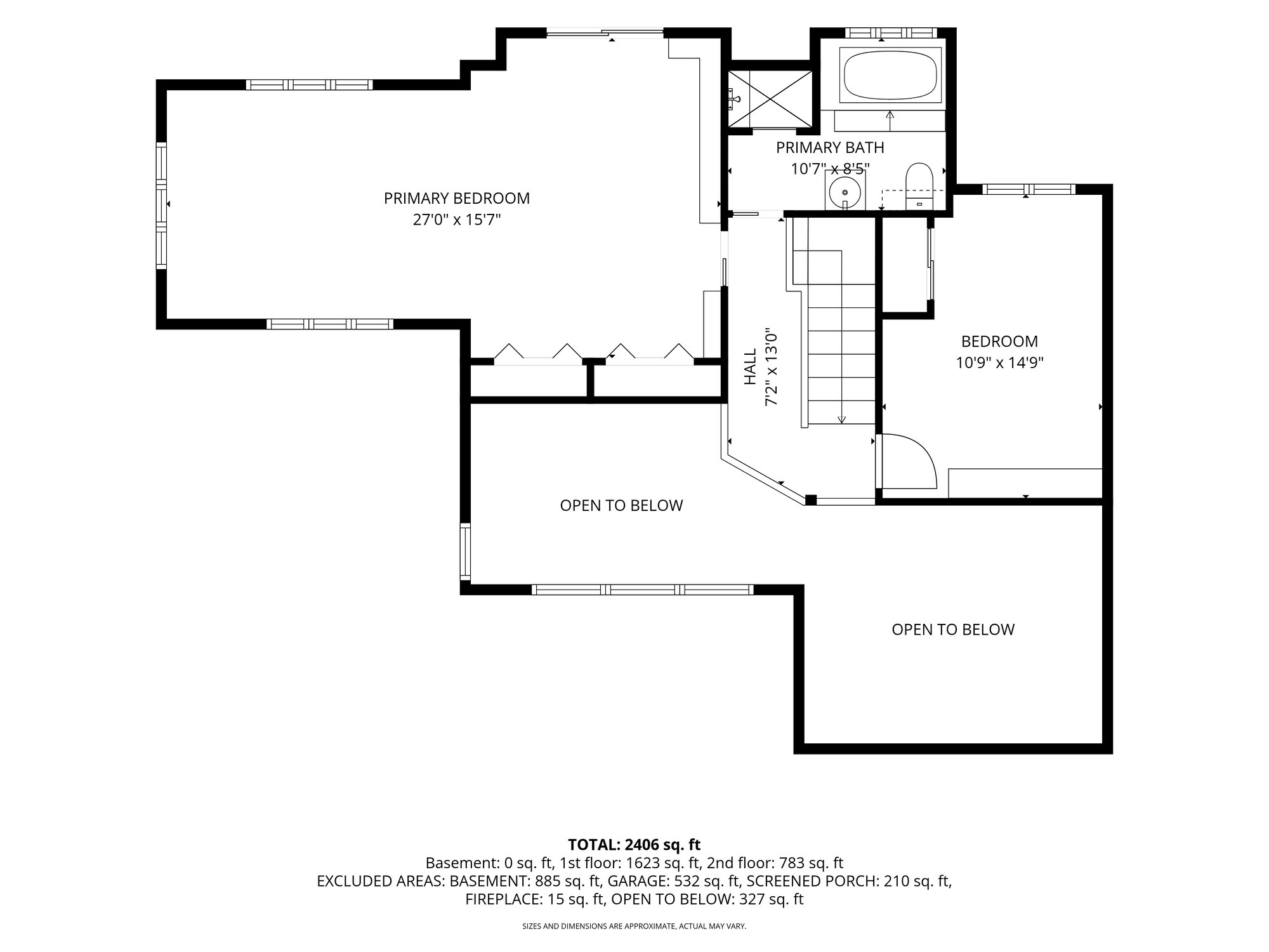 Floor plan &mdash; second floor, 20 Hawksview Road
