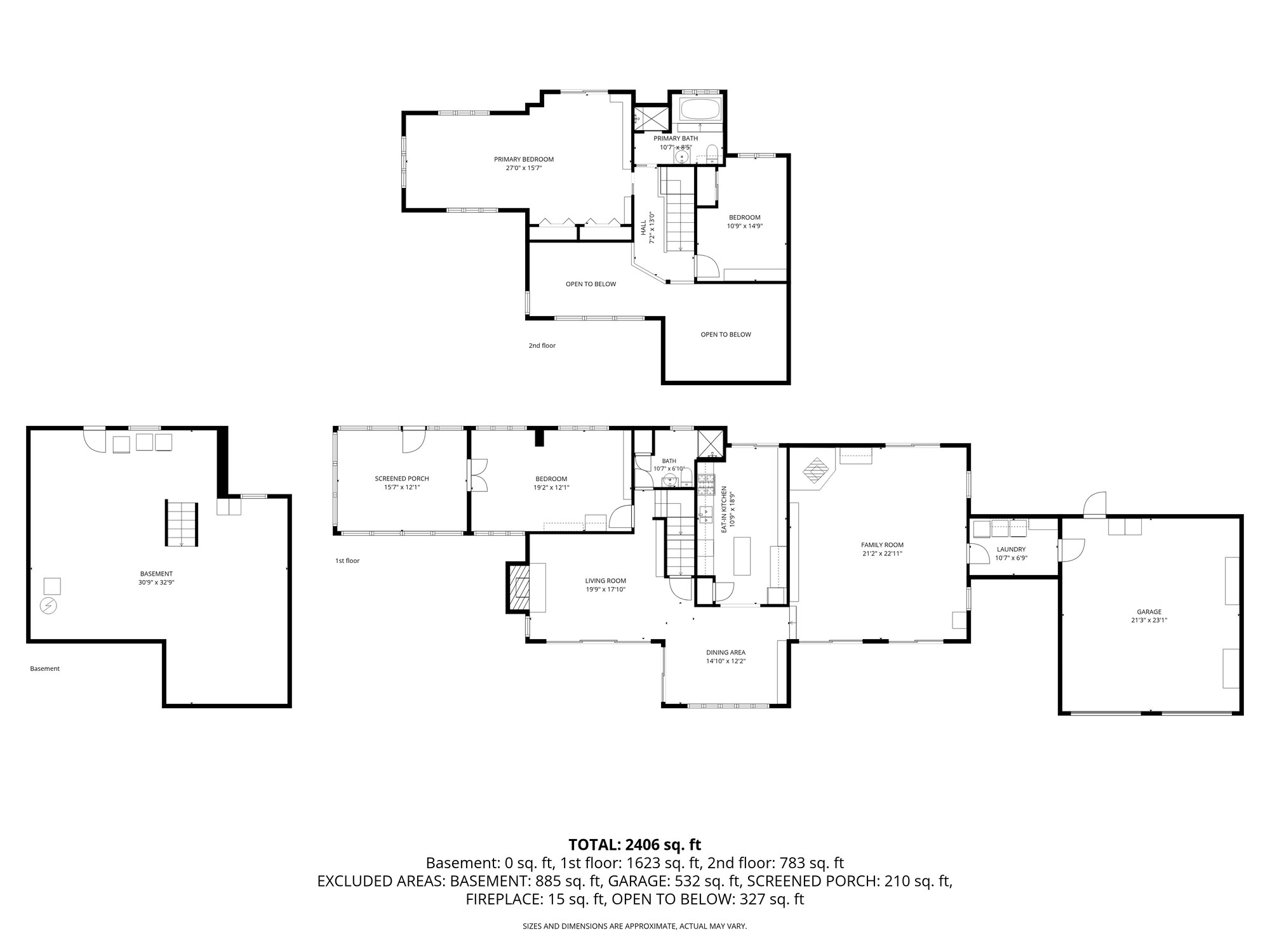 Floor plan &mdash; all floors, 20 Hawksview Road