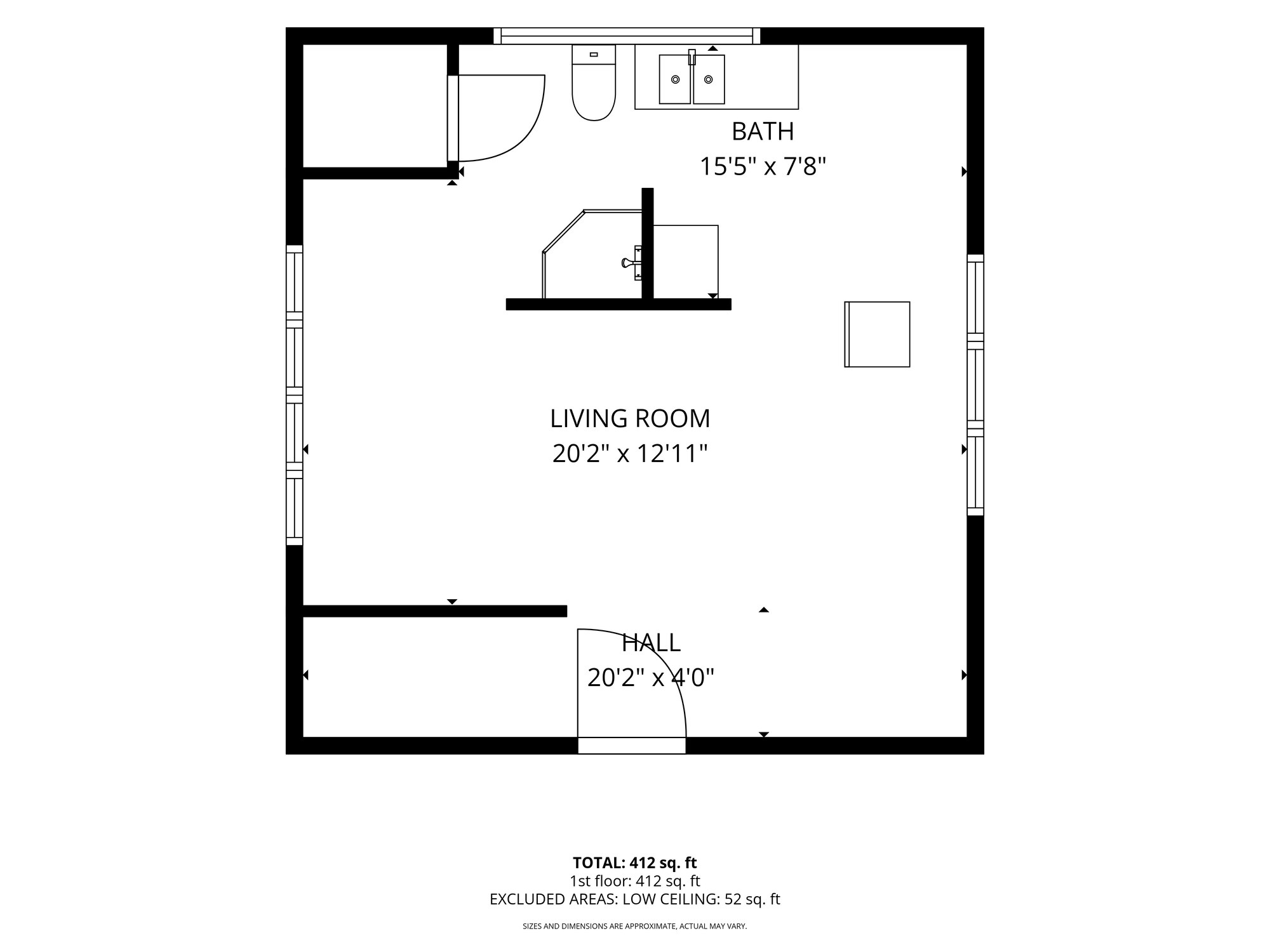 Floor plan &mdash; studio loft, over the garage, 20 Hawksview Road